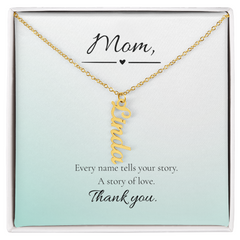 Mother's Day Vertical Multi Name Custom Necklace