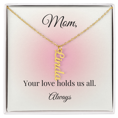 Mother's Day Custom Vertical Multi Name Necklace
