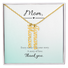 Mother's Day Vertical Multi Name Custom Necklace