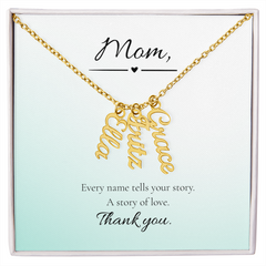 Mother's Day Vertical Multi Name Custom Necklace