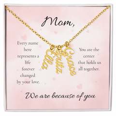 Mother's Day Custom Multi Names Vertical Necklace