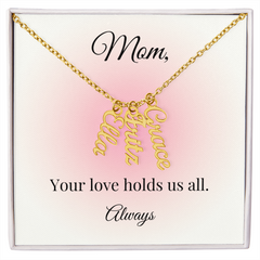 Mother's Day Custom Vertical Multi Name Necklace