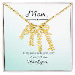 Mother's Day Vertical Multi Name Custom Necklace