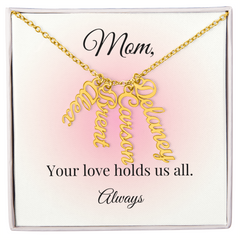Mother's Day Custom Vertical Multi Name Necklace