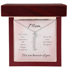 Mother's Day Custom Multi Names Vertical Necklace