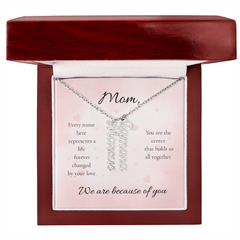 Mother's Day Custom Multi Names Vertical Necklace