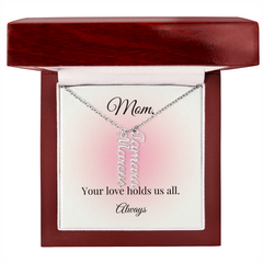 Mother's Day Custom Vertical Multi Name Necklace
