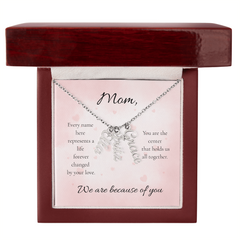 Mother's Day Custom Multi Names Vertical Necklace