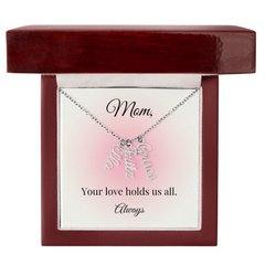 Mother's Day Custom Vertical Multi Name Necklace
