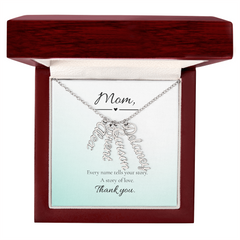Mother's Day Vertical Multi Name Custom Necklace