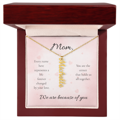 Mother's Day Custom Multi Names Vertical Necklace