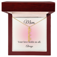 Mother's Day Custom Vertical Multi Name Necklace