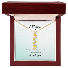 Mother's Day Vertical Multi Name Custom Necklace