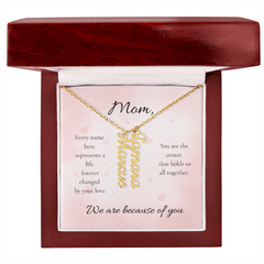 Mother's Day Custom Multi Names Vertical Necklace