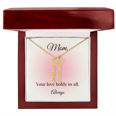 Mother's Day Custom Vertical Multi Name Necklace