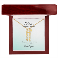 Mother's Day Vertical Multi Name Custom Necklace