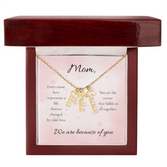 Mother's Day Custom Multi Names Vertical Necklace