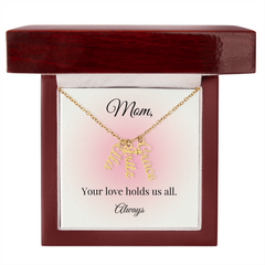 Mother's Day Custom Vertical Multi Name Necklace