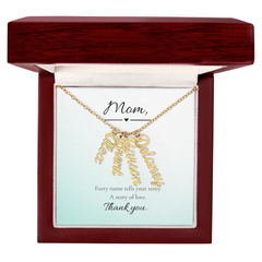 Mother's Day Vertical Multi Name Custom Necklace