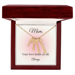 Mother's Day Custom Vertical Multi Name Necklace